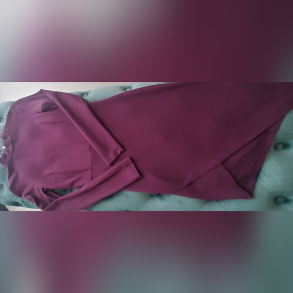 NWOT-DYNAMITE Sz.S mock neck/long sleeve bodycon dress, Cranberry Color,Soft - Picture 5 of 5